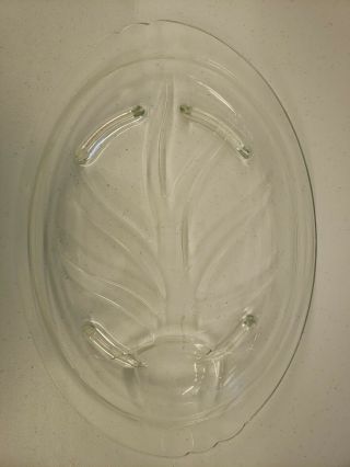 Pyrex Tree Of Life Glass Meat Serving Footed Platter 815 B - A.  15 " Long.  10 " Wide