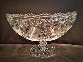 Vintage Collectable Lead Crystal Glass Pedestal Fruit Bowl