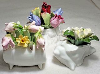 Vintage Ansley Bone China Baskets January Jasmin Snowdrop May Tulip Floral