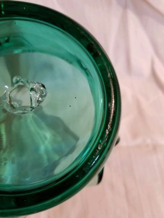 Vintage Blenko Wayne Husted Fluted Bowl 6011 turquoise/teal 2