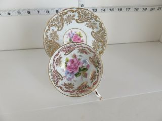 Vintage Paragon Roses Cup And Saucer On A Blue Green Background