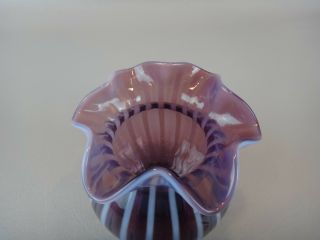 Fenton Art Glass AMETHYST OPALESCENT Sprial Rib Optic Vase 2