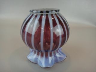 Fenton Art Glass AMETHYST OPALESCENT Sprial Rib Optic Vase 3