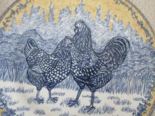 AMERICAN ATELIER ROOSTER TOILE SALAD / DESSERT PLATE - SET OF 4 2