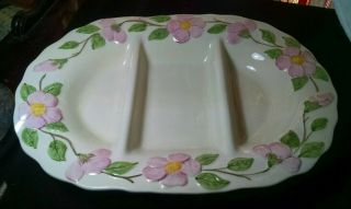 Franciscan Desert Rose Lg Divided Tray Made In Portugal 17 X 12 "