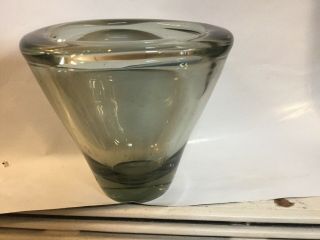 Smoke Grey Glass Vase By Per Lutken For Holmegaard 1958