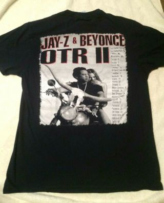 Jay - Z & Beyonce Otr11 Concert T - Shirt,  Size Medium,  100 Cotton,  Navy Blue