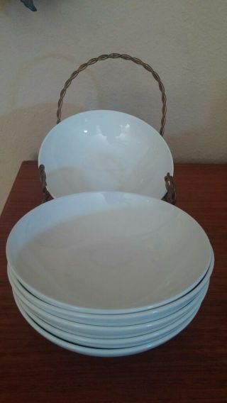 Set Of 6 Solid White Centura Cereal Bowls By Corning 6.  25 No Chips Cracks Craze