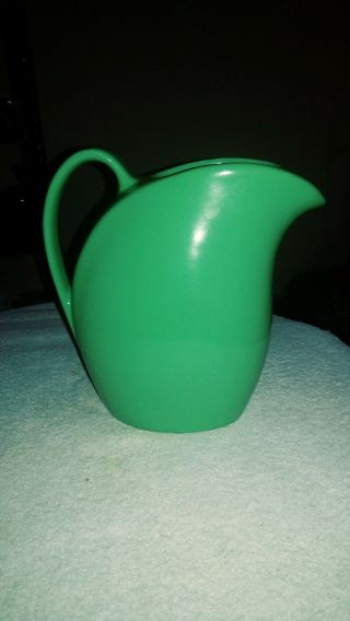 Hall Ceramic Pitcher With Ice Lip 2633 Lime Green Mid - Century Modern Design