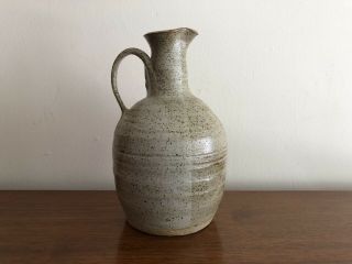 Vintage Grey Studio Pottery Ceramic Vase Pitcher Ceramic Signed 1268