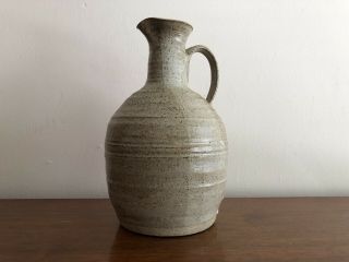 Vintage Grey Studio Pottery Ceramic Vase Pitcher Ceramic SIGNED 1268 2