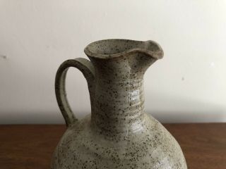 Vintage Grey Studio Pottery Ceramic Vase Pitcher Ceramic SIGNED 1268 3
