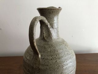 Vintage Grey Studio Pottery Ceramic Vase Pitcher Ceramic SIGNED 1268 4