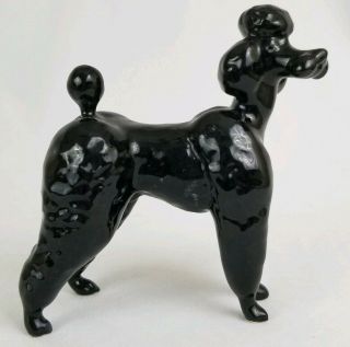 Porcelain Ceramic Black Poodle Dog Figurine England Vintage