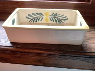 Vintage Hand Painted French Butter Dish Bowl Rectangle Folk Art Quimper (?) 3