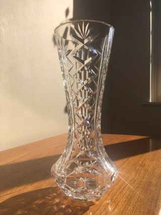 Fine 10 " Vintage Waterford Crystal Cut Glass Vase