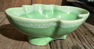 Vintage Hull Pottery Planter Art Deco Marked 602 Usa Green/white Drip Footed