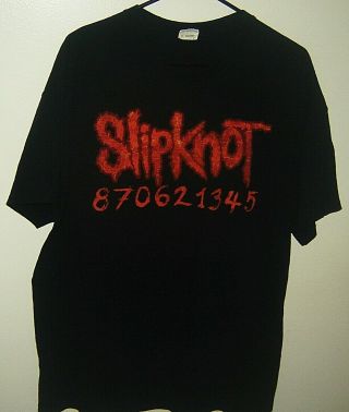 Slipknot 870621345 Black T - Shirt Size Xl 2 Sided Heavy Metal Music Rock Band
