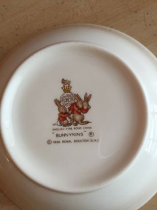 Royal Doulton Bunnykins Fine Bone China Porcelain Cup Bowl Plate 1936 6
