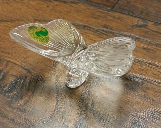 Vintage Waterford Crystal Butterfly Paperweight Figurine Nib