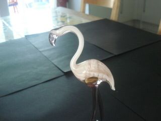 Extremely Rare Venetian Glass Hand Blown Flamingo Ornament Vgc Collectable