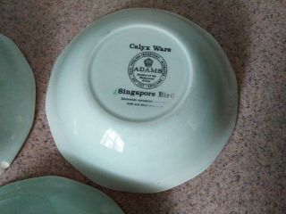 3 Calyx Ware Adams Wedgwood Singapore Bird 6” Cereal Soup Bowls England (20C) 8