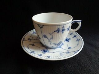 Royal Copenhagen Blue Fluted Cup & Saucers Set 2162
