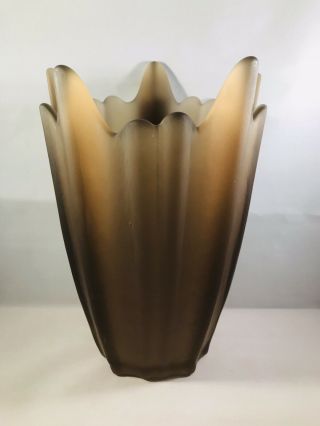 Vintage Viking Glass Brown Spiked Epic Vase Mid Century Modernism