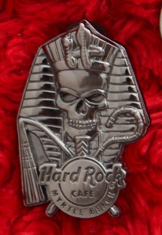 Hard Rock Cafe Pin Myrtle Beach 3d Silver Skull Series Egyptian Pharaoh King Tut