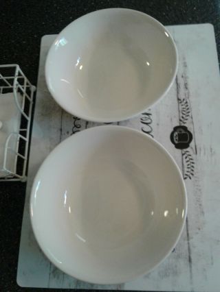Set Of 2 Corelle Winter White Large Serving Bowls 8.  5 " Across 1 Quart