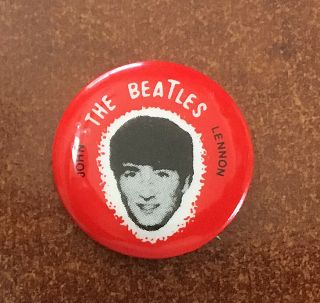 1964 Vintage Sel Taeb John Lennon Beatles Pinback 3/4 " Gun Machine Button