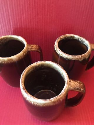 Vintage Hull Brown Drip Pottery Oven Proof Coffee Mugs Beer Stein 5” Tall x 3 3