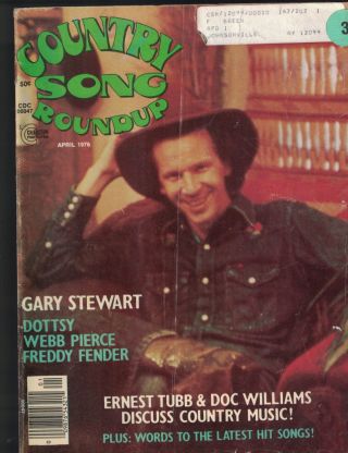 Country Song Roundup April 1976 Gary Stewart Webb Pierce Freddy Fender