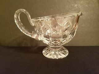Handcut 24 Lead Crystal Clear Footed Gravy Sauce Boat Bowl Pitcher 4 - 1/2 " X5 " X6 "