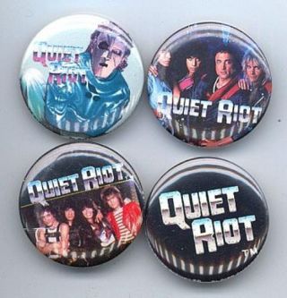 Quiet Riot 1983 Pinback Buttons Pins Badges 4 Different