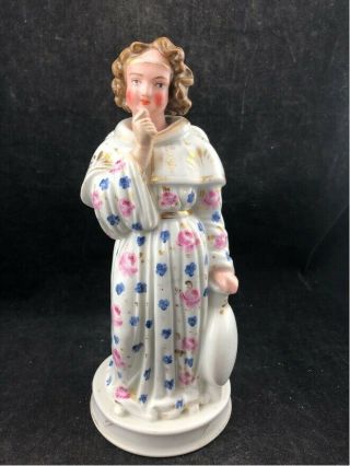 Antique 1800s French Sevres Figural Woman Porcelain Liquor Bottle Rare 11”.