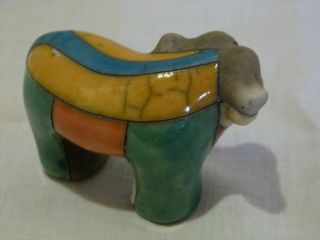 The Fenix South Africa Raku Pottery Cape Buffalo 3.  5 Inch Figurine & Gift Bag 4