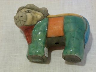 The Fenix South Africa Raku Pottery Cape Buffalo 3.  5 Inch Figurine & Gift Bag 7