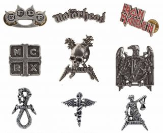 Alchemy England - Pewter Band Badges,  Metal,  Slayer,  Metallica Skull,  5fdp,  Gift