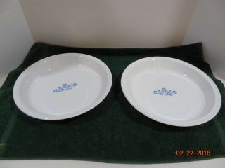 2 Vintage Corning Ware Cornflower Blue Pyroceram P - 309 9 Inch Pie Plate Plates
