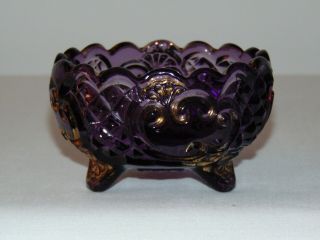 Antique American Early Pressed Purple Amethyst Glass Candy Bowl Eapg C 1890