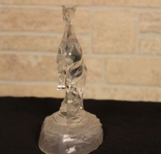 Vintage Ornament Cristal d ' Arques Crystal Rearing Horse Figurine Frosted base 3