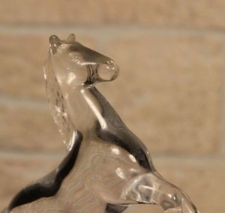 Vintage Ornament Cristal d ' Arques Crystal Rearing Horse Figurine Frosted base 5