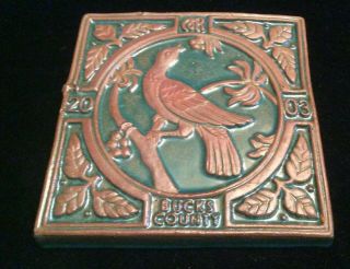Mercer Moravian Pottery & Tile Arts & Crafts Tile " Bird "