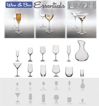 Dartington Crystal Bar Essentials Wine & Bar Range Drinking Glass Set Glassware