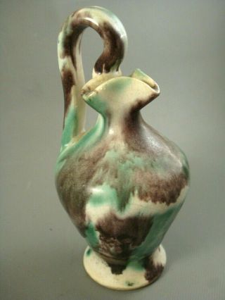 Vintage 1940s C.  C.  COLE Pottery SHENANDOAH Folk Art NC REBECCA JUG Purple Green 4
