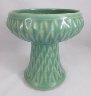 Mid Century Robinson Ransbottom Pottery Roseville Ohio Green Footed Planter Vase