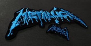 [set] Metallica Logo Pin & Patch / Designed Logo (black & Blue)