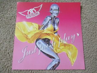Vintage Aerosmith Music Poster Flat Promo Just Push Play 2001
