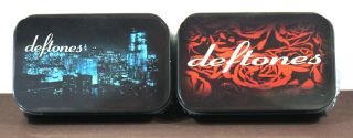 Deftones - 2 Small Tin Stash Boxes With Deftones Logo On Top.